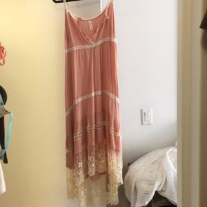 Prairie lace peach midi
